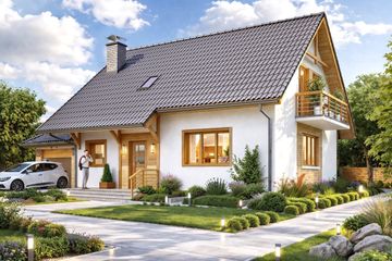  Projekt domu BW-49 (JGC1116) - projekt domu parterowego z poddaszem - Zdjęcie 1