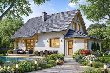  Projekt domu BW-49 (JGC1116) - projekt domu parterowego z poddaszem - Zdjęcie 2