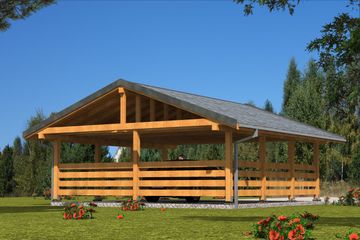  Projekt wiaty garażowej W-2 Wiata podwójna szkieletowy (BBD1254) - projekt wiaty parterowego - Zdjęcie 3