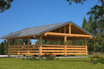  Projekt wiaty garażowej W-2 Wiata podwójna szkieletowy (BBD1254) - projekt wiaty parterowego - Zdjęcie 4