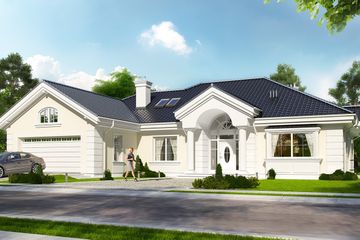  Projekt domu Willa parkowa (WAH1682) - projekt domu parterowego z poddaszem - Zdjęcie 1