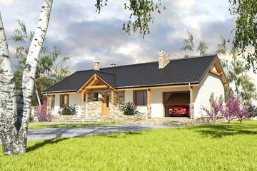  Projekt domu Siewka z garażem 1-st. [A] (WRF1632) - projekt domu parterowego - Zdjęcie 3