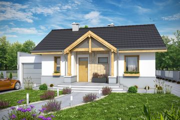  Projekt domu Promyk II z garażem 1-st. [A] (WRF1633) - projekt domu parterowego - Zdjęcie 1