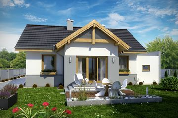  Projekt domu Promyk II z garażem 1-st. [A] (WRF1633) - projekt domu parterowego - Zdjęcie 2