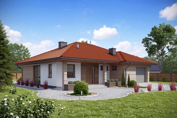  Projekt domu TK5A (WAK1067) - projekt domu parterowego - Zdjęcie 1