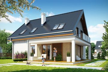  Projekt domu Albatros 2 (WAH1683) - projekt domu parterowego z poddaszem - Zdjęcie 2