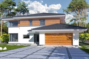  Projekt domu Boss A 25 stopni (WRD2460) - projekt domu z pełnym piętrem - Zdjęcie 1