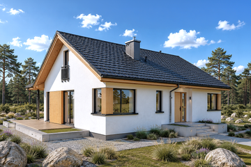 Projekt domu Simon - parterowy dom o powierzchni 118,05 m², dach dwuspadowy - ujęcie 2