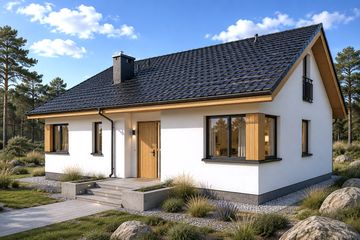 Projekt domu Simon - parterowy dom o powierzchni 118,05 m², dach dwuspadowy - ujęcie 3