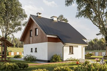 Projekt domu Groszek (1513) - parterowy z poddaszem dom o powierzchni 74,20 m², dach dwuspadowy - ujęcie 5