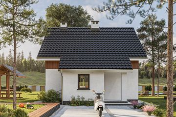 Projekt domu Groszek (1513) - parterowy z poddaszem dom o powierzchni 74,20 m², dach dwuspadowy - ujęcie 6