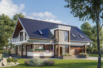  Projekt domu Kalipso Re (1522) (KRD2667) - projekt domu parterowego z poddaszem - Zdjęcie 1