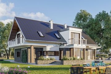  Projekt domu Kalipso Re (1522) (KRD2667) - projekt domu parterowego z poddaszem - Zdjęcie 3