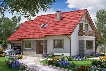  Projekt domu BW-03 uproszczony (JGC1122) - projekt domu parterowego z poddaszem - Zdjęcie 1