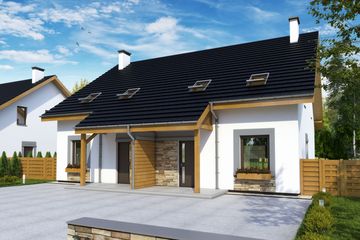  Projekt domu Azalia bez garażu bliźniak [B-BL1] (WRF1636) - projekt domu parterowego z poddaszem - Zdjęcie 3