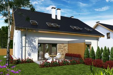  Projekt domu Azalia bez garażu bliźniak [B-BL1] (WRF1636) - projekt domu parterowego z poddaszem - Zdjęcie 4