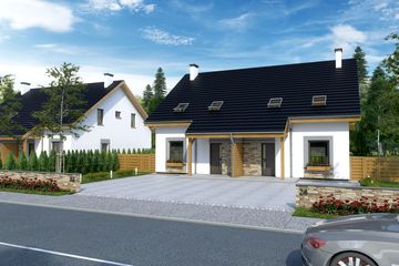  Projekt domu Azalia bez garażu bliźniak [B-BL1] (WRF1636) - projekt domu parterowego z poddaszem - Zdjęcie 5