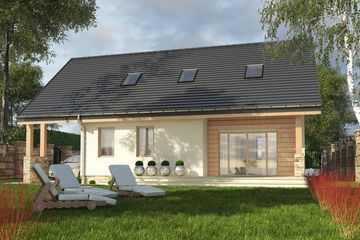  Projekt domu Wydrzyk z wiatą [A] (WRF1638) - projekt domu parterowego z poddaszem - Zdjęcie 3