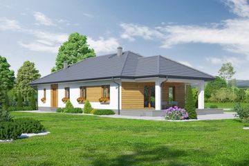  Projekt domu Piaseczno+senior (KRP1907) - projekt domu parterowego - Zdjęcie 1
