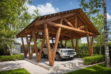  Projekt wiaty garażowej G278 - Wiata drewniana (PRA1298) - projekt wiaty parterowego - Zdjęcie 1