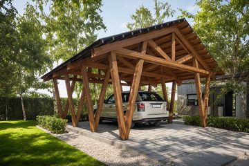  Projekt wiaty garażowej G278 - Wiata drewniana (PRA1298) - projekt wiaty parterowego - Zdjęcie 2