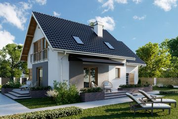  Projekt domu Malina Alfa (1523) (KRD2670) - projekt domu parterowego z poddaszem - Zdjęcie 2