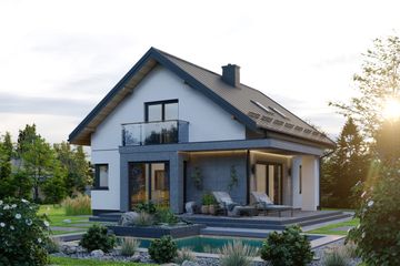  Projekt domu APS 280 (LUA1383) - projekt domu parterowego z poddaszem - Zdjęcie 5