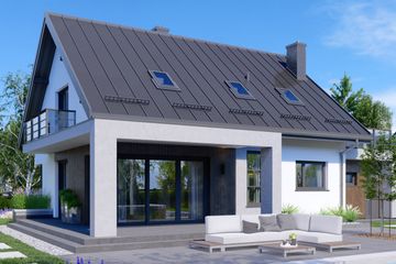  Projekt domu APS 284 (LUA1384) - projekt domu parterowego z poddaszem - Zdjęcie 2