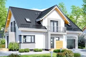  Projekt domu APS 289 (LUA1386) - projekt domu parterowego z poddaszem - Zdjęcie 1