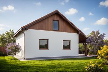  Projekt garażu G298 - Budynek garażowy z wiatą (PRA1319) - projekt garażu parterowego - Zdjęcie 2