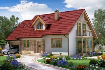 Projekt domu BW-03 wariant 2 (JGC1130) - projekt domu parterowego z poddaszem - Zdjęcie 1
