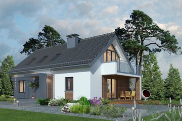 Projekt domu Domidea 50 d40 (WAC1008) - projekt domu parterowego z poddaszem - Zdjęcie 2
