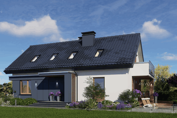  Projekt domu Domidea 50 d40 (WAC1008) - projekt domu parterowego z poddaszem - Zdjęcie 3