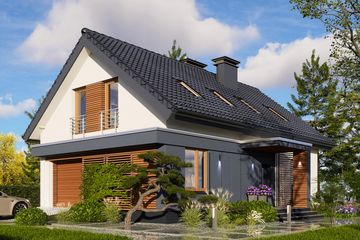  Projekt domu Domidea 50 d40 (WAC1008) - projekt domu parterowego z poddaszem - Zdjęcie 1