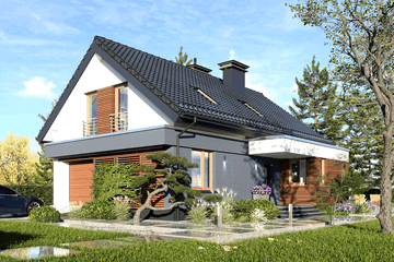  Projekt domu Domidea 50 d40 w2 (WAC1009) - projekt domu parterowego z poddaszem - Zdjęcie 2