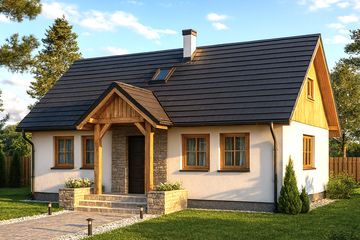  Projekt domu Domek Lipowy (020 Jk V2) (SLF1071) - projekt domu parterowego z poddaszem - Zdjęcie 2