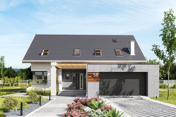  Projekt domu Zenon Rex (1530) (KRD2688) - projekt domu parterowego z poddaszem - Zdjęcie 2