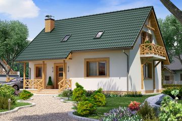  Projekt domu BW-49 war. 3 z garażem lub bez (JGC1133) - projekt domu parterowego z poddaszem - Zdjęcie 1