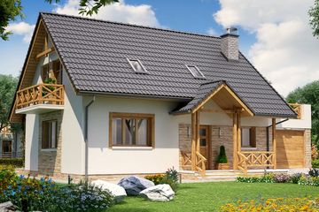  Projekt domu BW-49 wariant 2 (JGC1132) - projekt domu parterowego z poddaszem - Zdjęcie 1