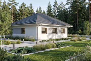 Projekt domu Modestus I - parterowy dom o powierzchni 58,02 m², dach kopertowy - ujęcie 2