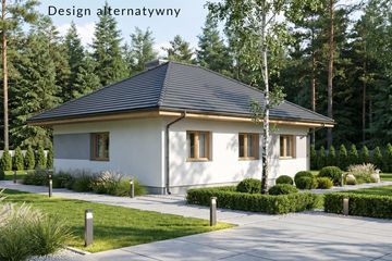 Projekt domu Modestus I - parterowy dom o powierzchni 58,02 m², dach kopertowy - ujęcie 3