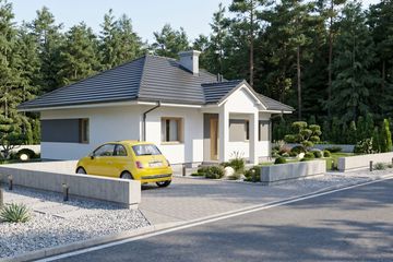 Projekt domu Modestus I - parterowy dom o powierzchni 58,02 m², dach kopertowy - ujęcie 4