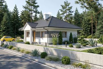 Projekt domu Modestus I - parterowy dom o powierzchni 58,02 m², dach kopertowy - ujęcie 5