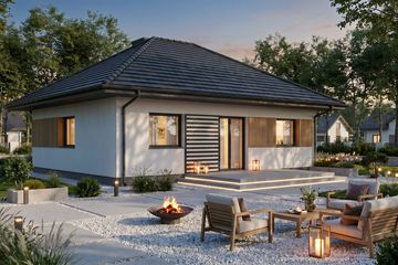 Projekt domu Modestus II - parterowy dom o powierzchni 58,02 m², dach kopertowy - ujęcie 4