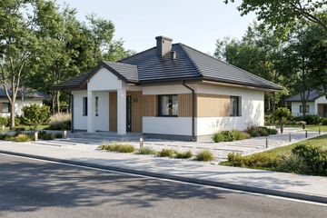 Projekt domu Modestus II - parterowy dom o powierzchni 58,02 m², dach kopertowy - ujęcie 5