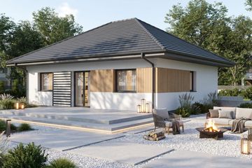 Projekt domu Modestus II - parterowy dom o powierzchni 58,02 m², dach kopertowy - ujęcie 6