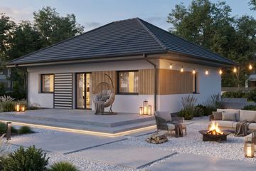 Projekt domu Modestus II - parterowy dom o powierzchni 58,02 m², dach kopertowy - ujęcie 7