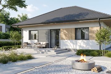 Projekt domu Modestus II - parterowy dom o powierzchni 58,02 m², dach kopertowy - ujęcie 10