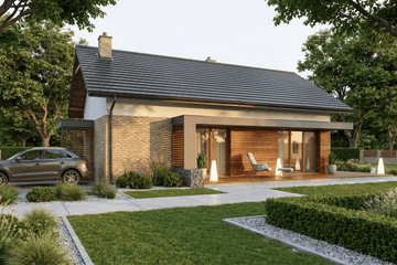 Projekt domu Humilis I - parterowy dom o powierzchni 69,14 m², dach dwuspadowy - ujęcie 3