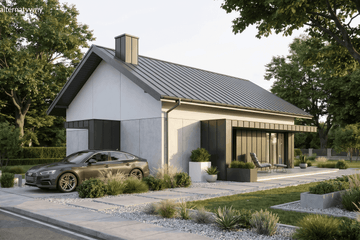 Projekt domu Humilis I - parterowy dom o powierzchni 69,14 m², dach dwuspadowy - ujęcie 6